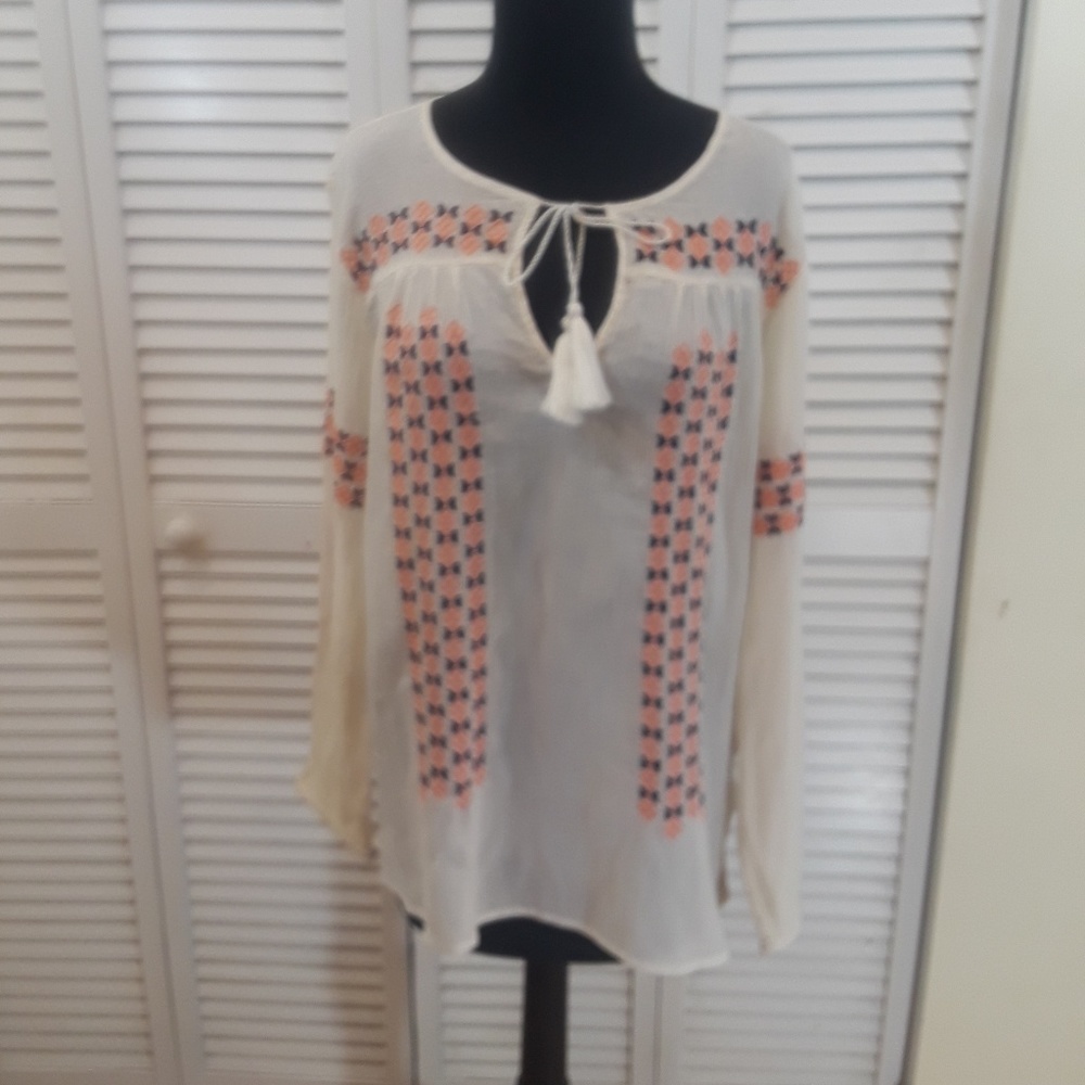 Joie Cream Tunic Blouse  NWT